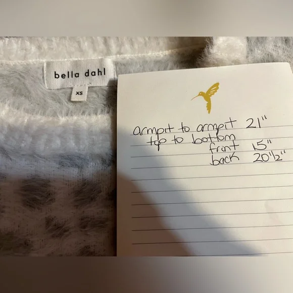 Bella Dahl Cropped Slouchy Boxy Sweater Jacquard Knit Snow Leopard Size XS - Picture 5 of 9